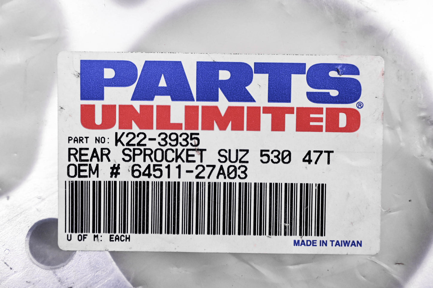 Parts Unlimited K22-3935, 64511-27A03 Sprocket 47T NOS