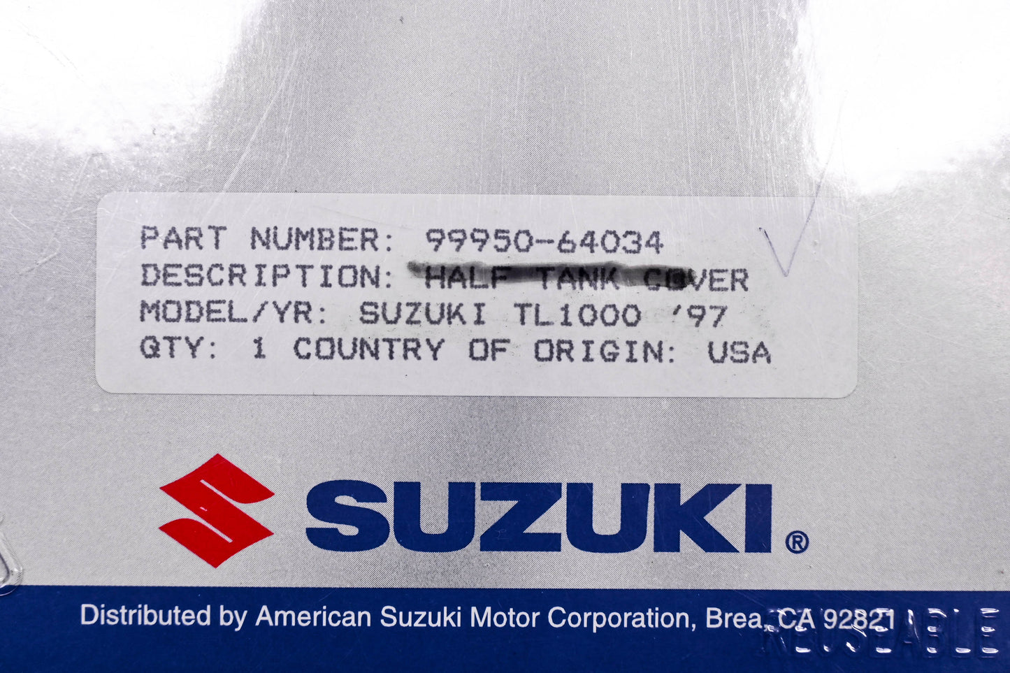 New OEM Suzuki 99950-64034 Half Tank Protector NOS