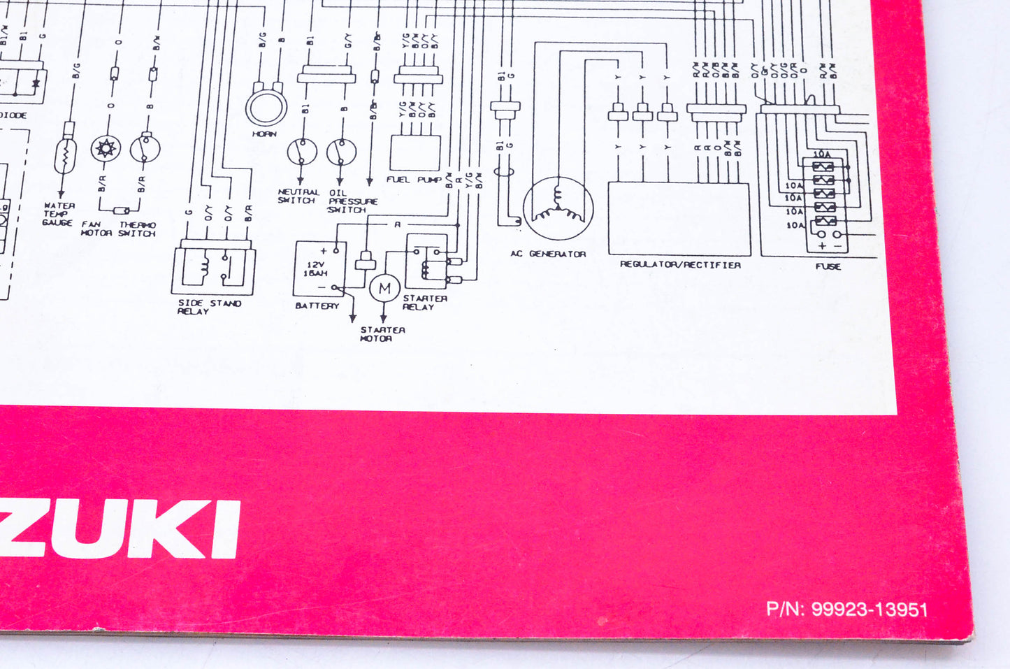 OEM Suzuki 99923-13951 1995 ATV Motorcycle Wiring Diagrams Manual