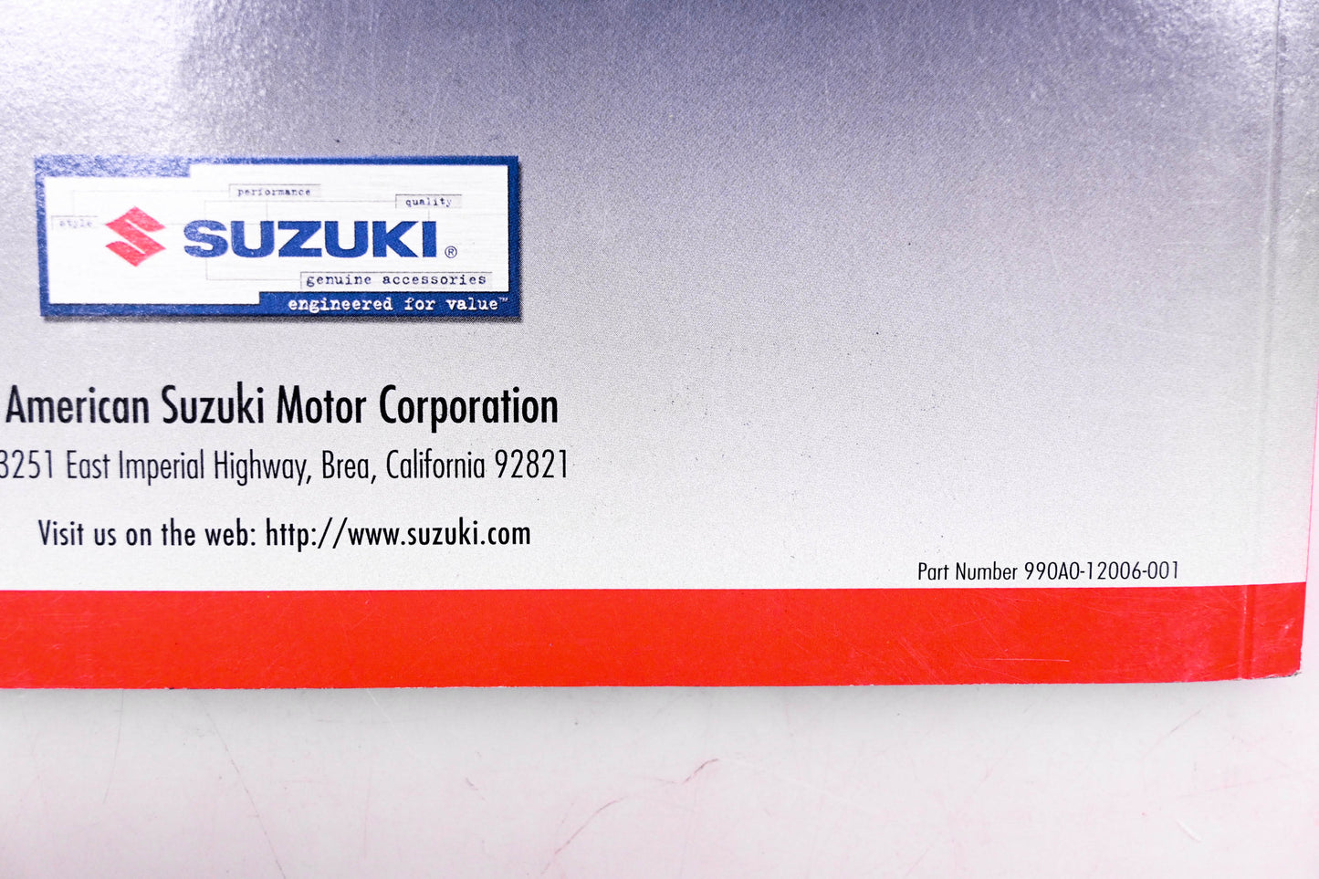 OEM Suzuki 990A0-12006-001 2006 Genuine Accessories Catalog