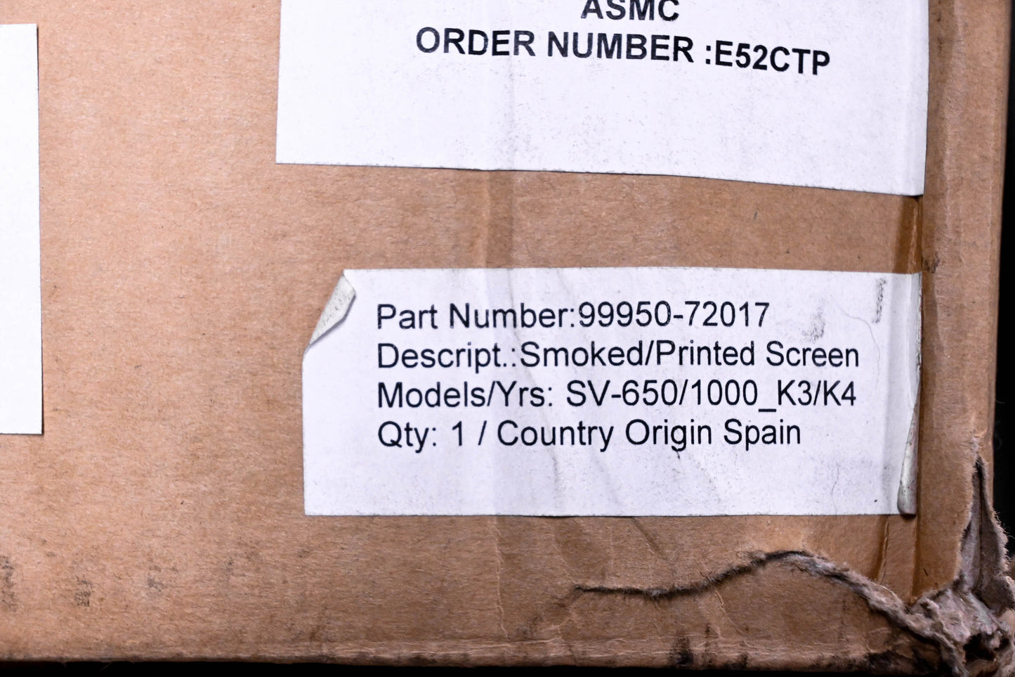 OEM Suzuki 99950-72017 SV650S/1000S 2003+ Windscreen