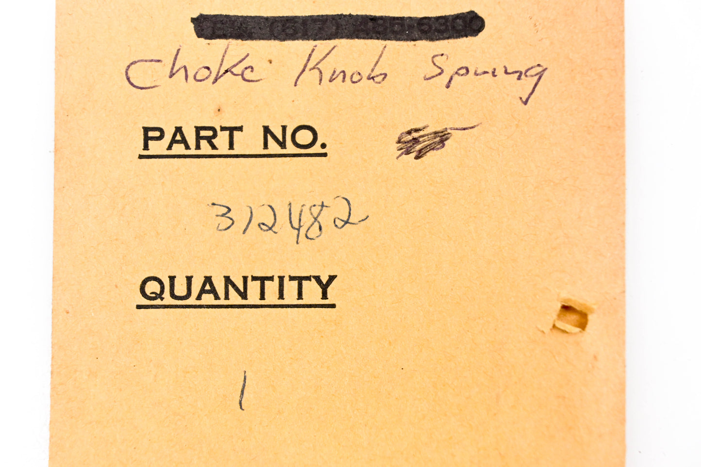 OMC 312482 Choke Knob Spring NOS