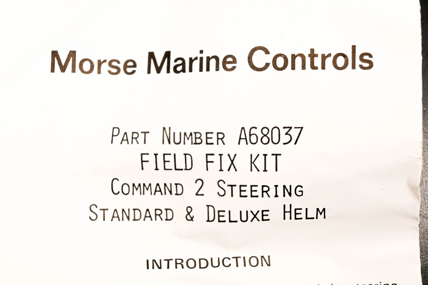 Morse Marine Controls A68037 Steering Field Fix Kit NOS