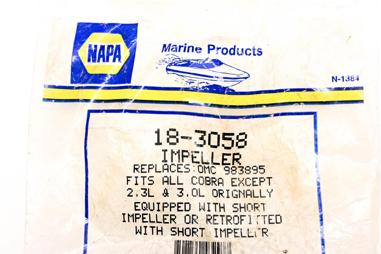 NAPA 18-3058, 983895 Water Pump Impeller NOS