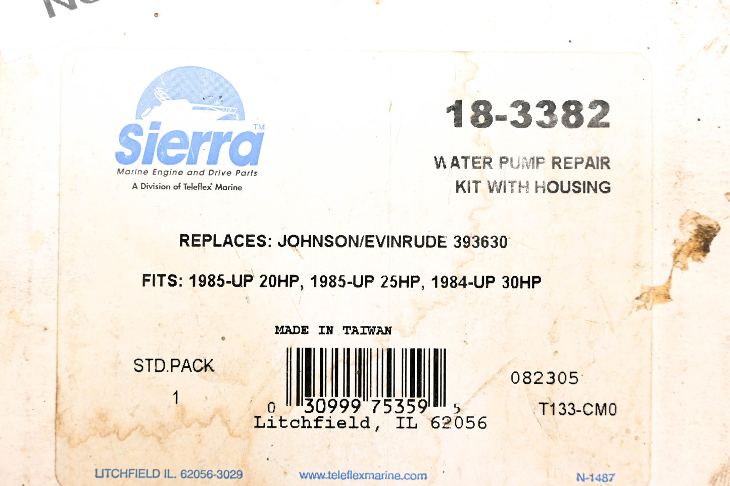 Sierra 18-3382, 393630 Water Pump Repair NOS