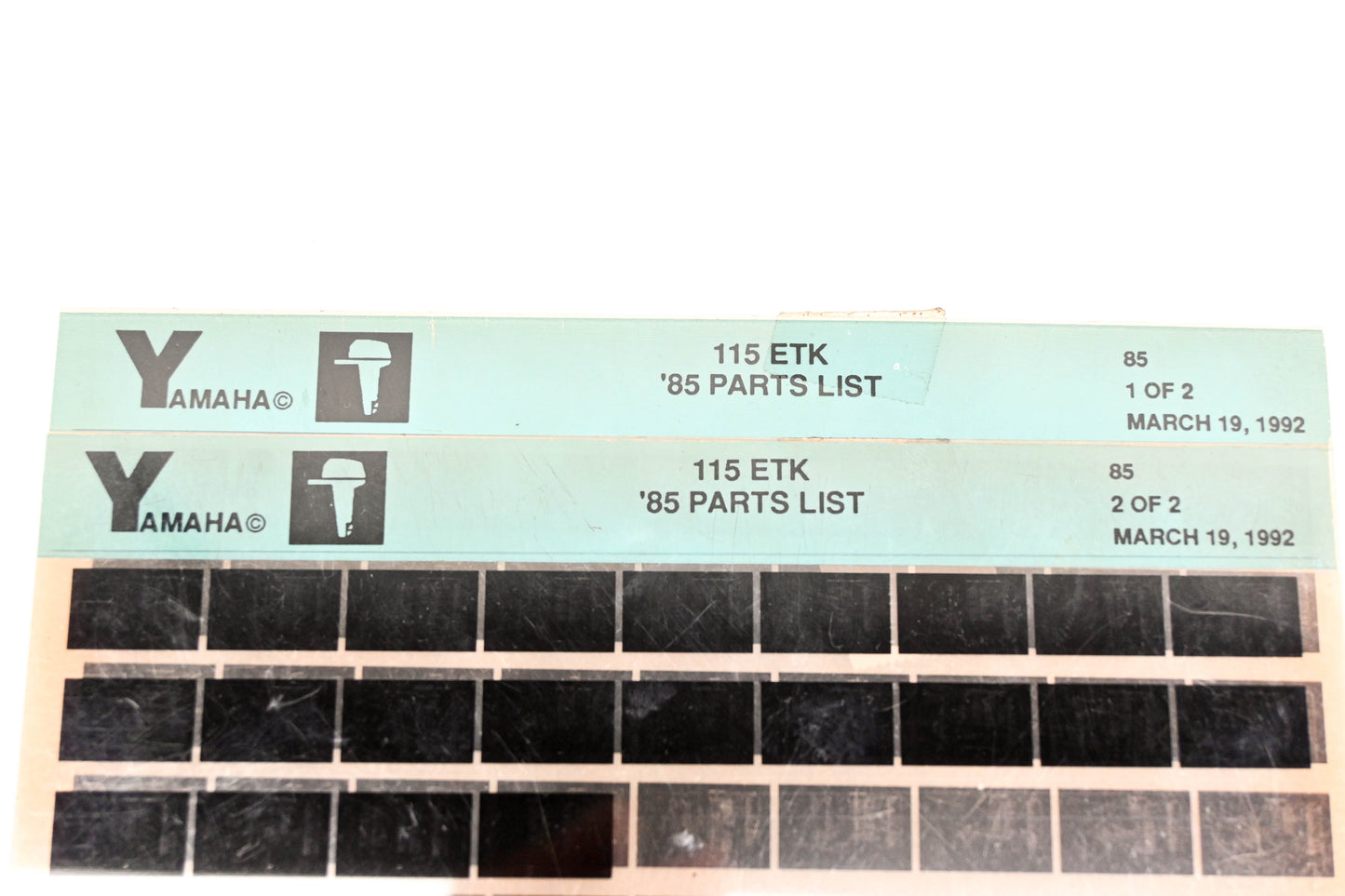 OEM Yamaha LB016-13 1985 115 ETK Parts List Microfiche Lot