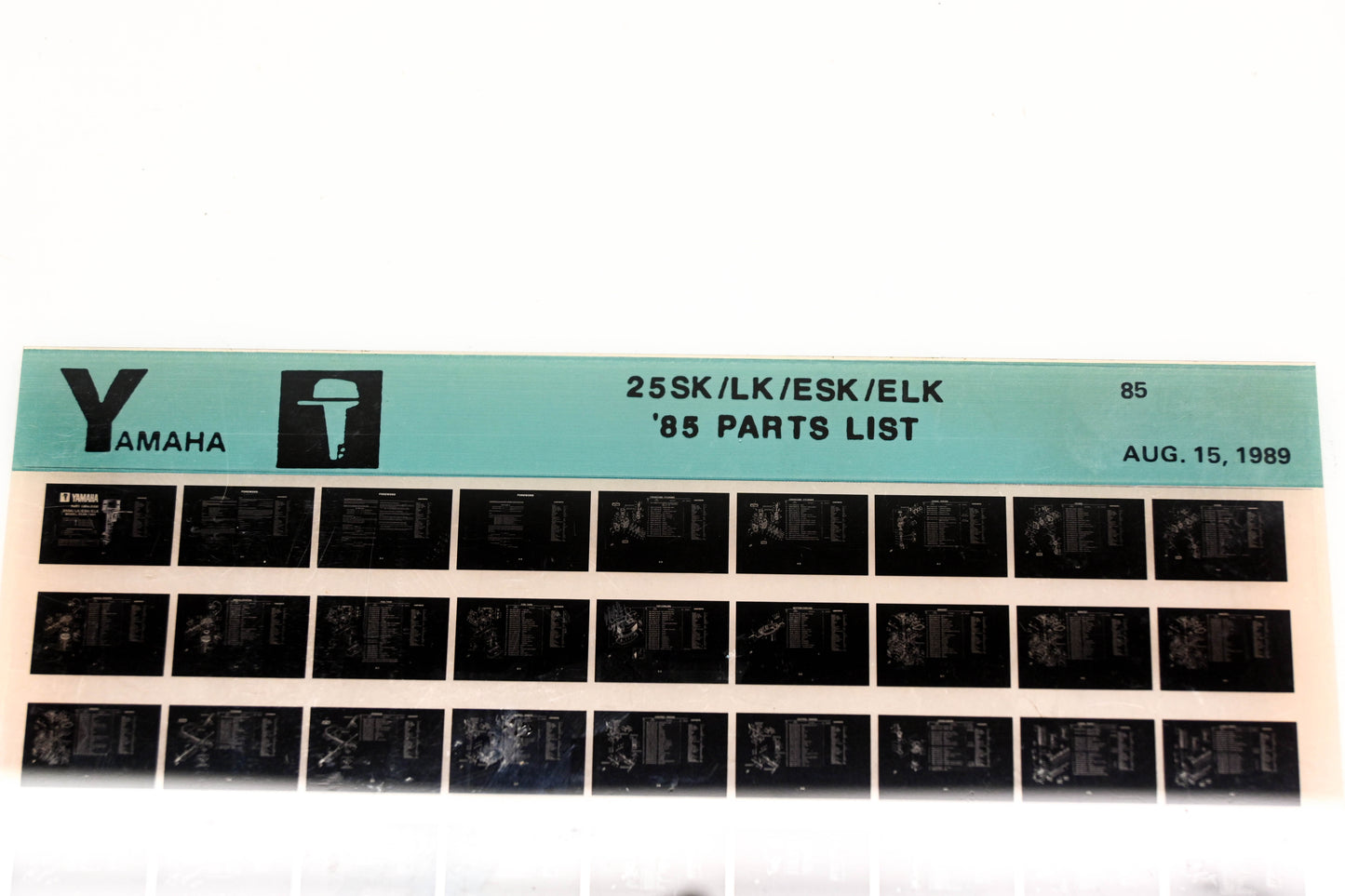 OEM Yamaha LB016-26 1985 25SK/LK/ESK/ELK Parts List Microfiche