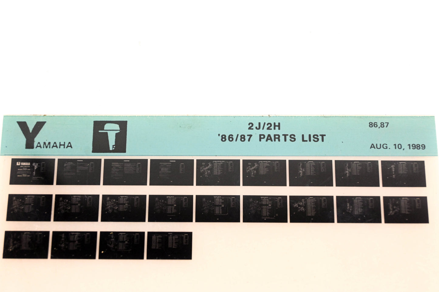 OEM Yamaha LB016-36 1986-87 2J/2H Parts List Microfiche