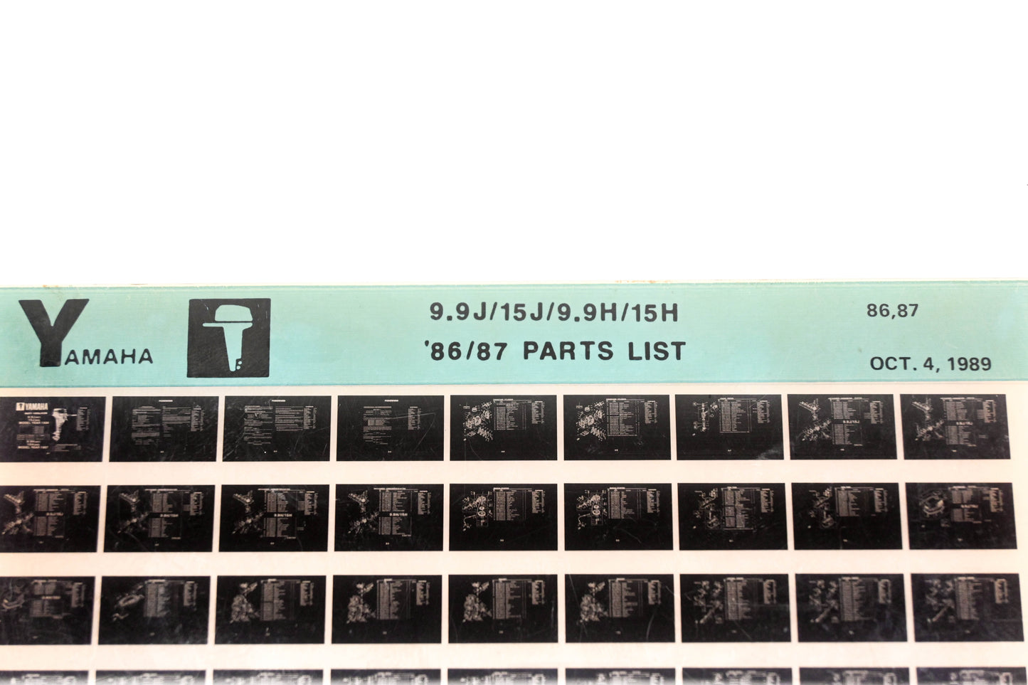 OEM Yamaha LB016-37 1986-87 9.9J/15J/9.9H/15H Parts List Microfiche