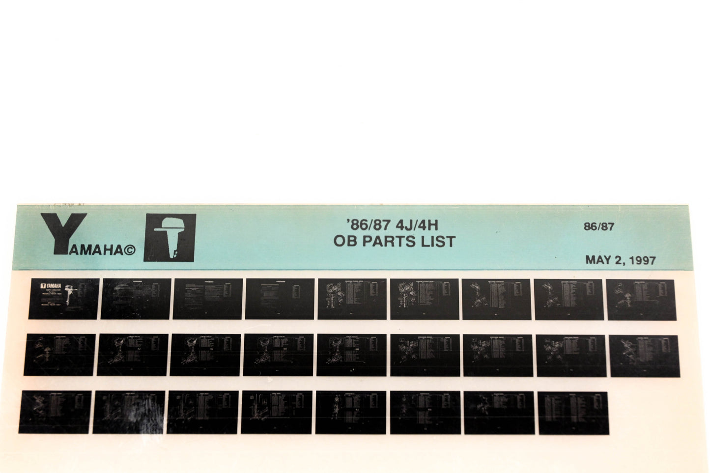 OEM Yamaha LB016-39 1986-87 4J/4H Outboard Parts List Microfiche