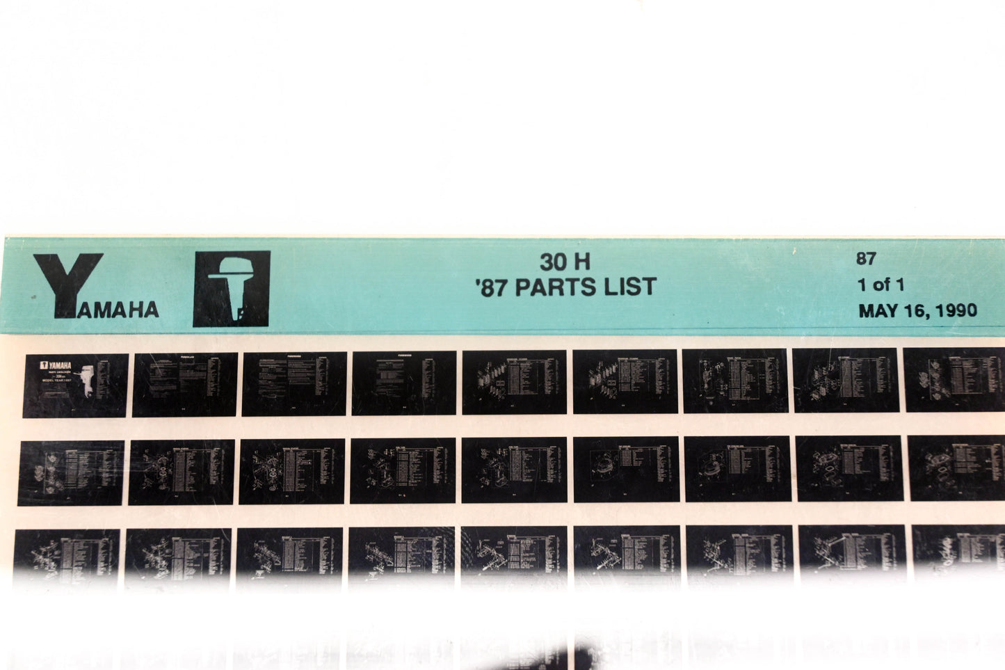 OEM Yamaha LB018-5 1987 30H Parts List Microfiche
