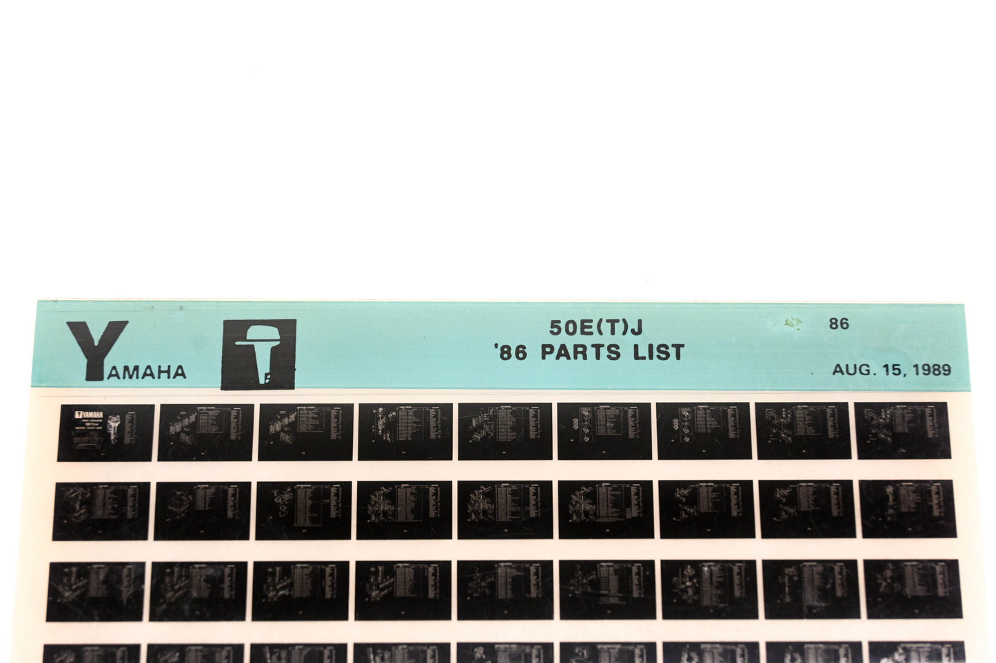 OEM Yamaha LB018-9 1986 50E(T)J Parts List Microfiche