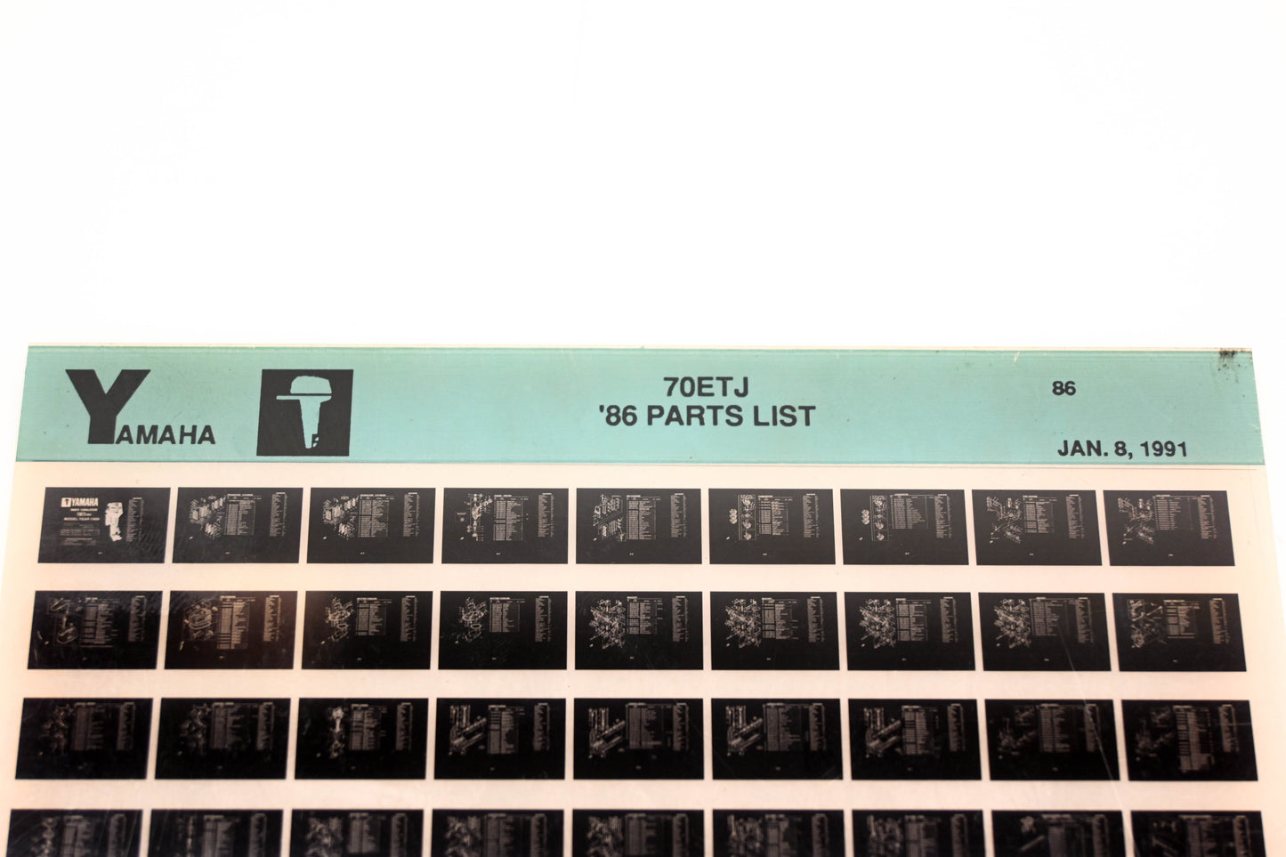 OEM Yamaha LB018-13 1986 70ETJ Parts List Microfiche