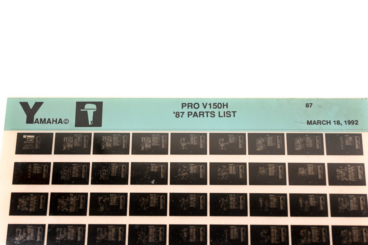 OEM Yamaha LB018-17 1987 PRO V150H Parts List Microfiche