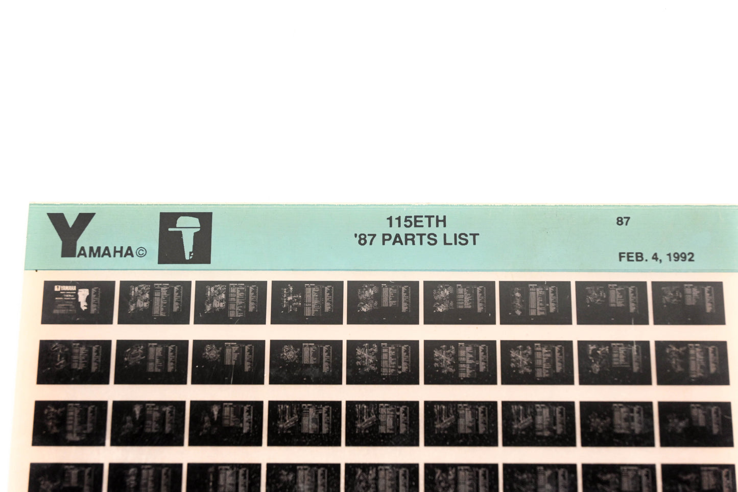 OEM Yamaha LB018-21 1987 115ETH Parts List Microfiche