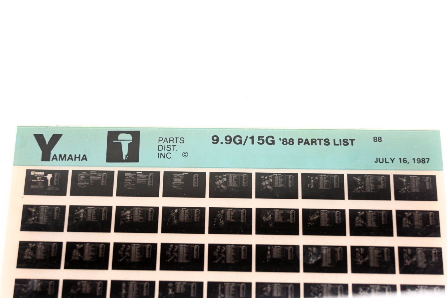 OEM Yamaha LB018-26 1988 9.9G/15G Parts List Microfiche
