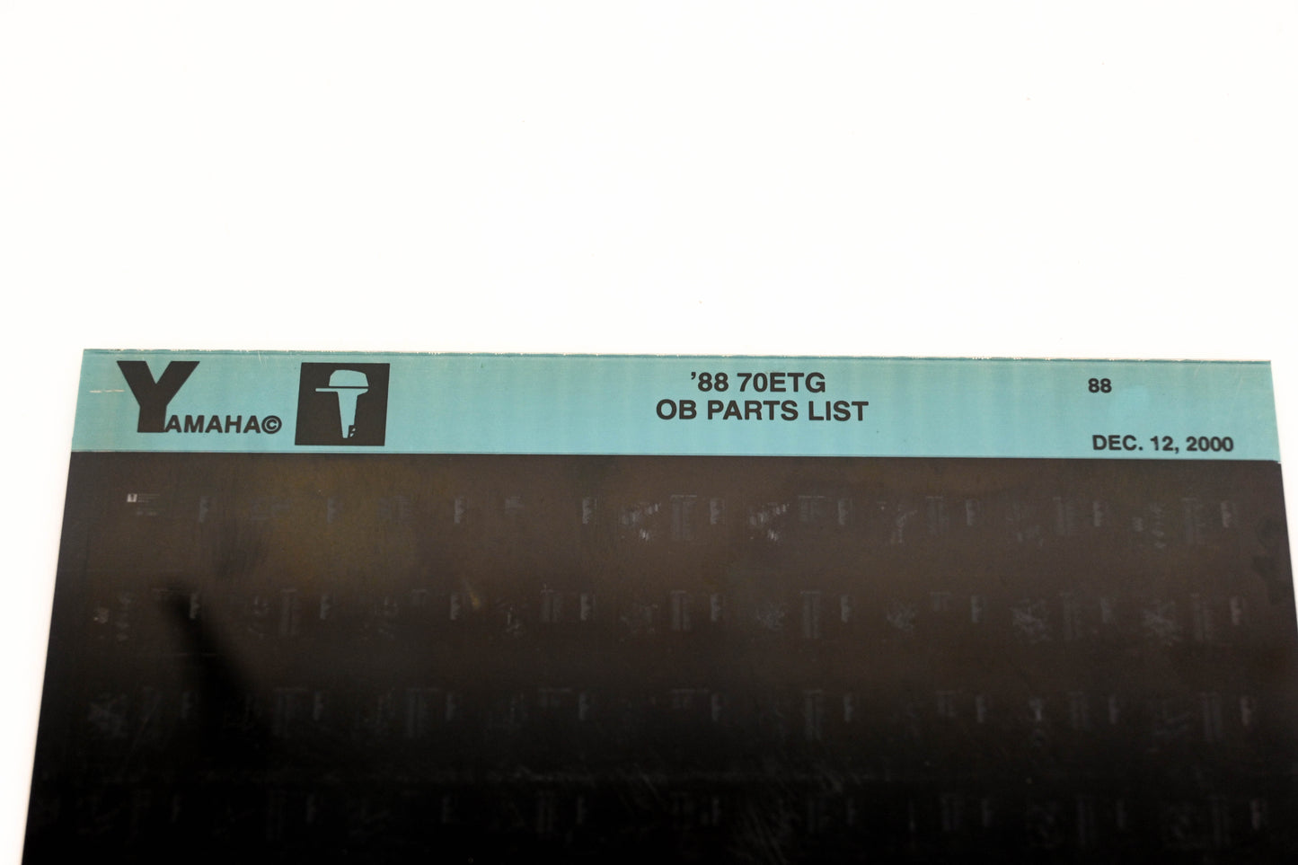 OEM Yamaha LB018-30 1988 70ETG Outboard Parts List Microfiche