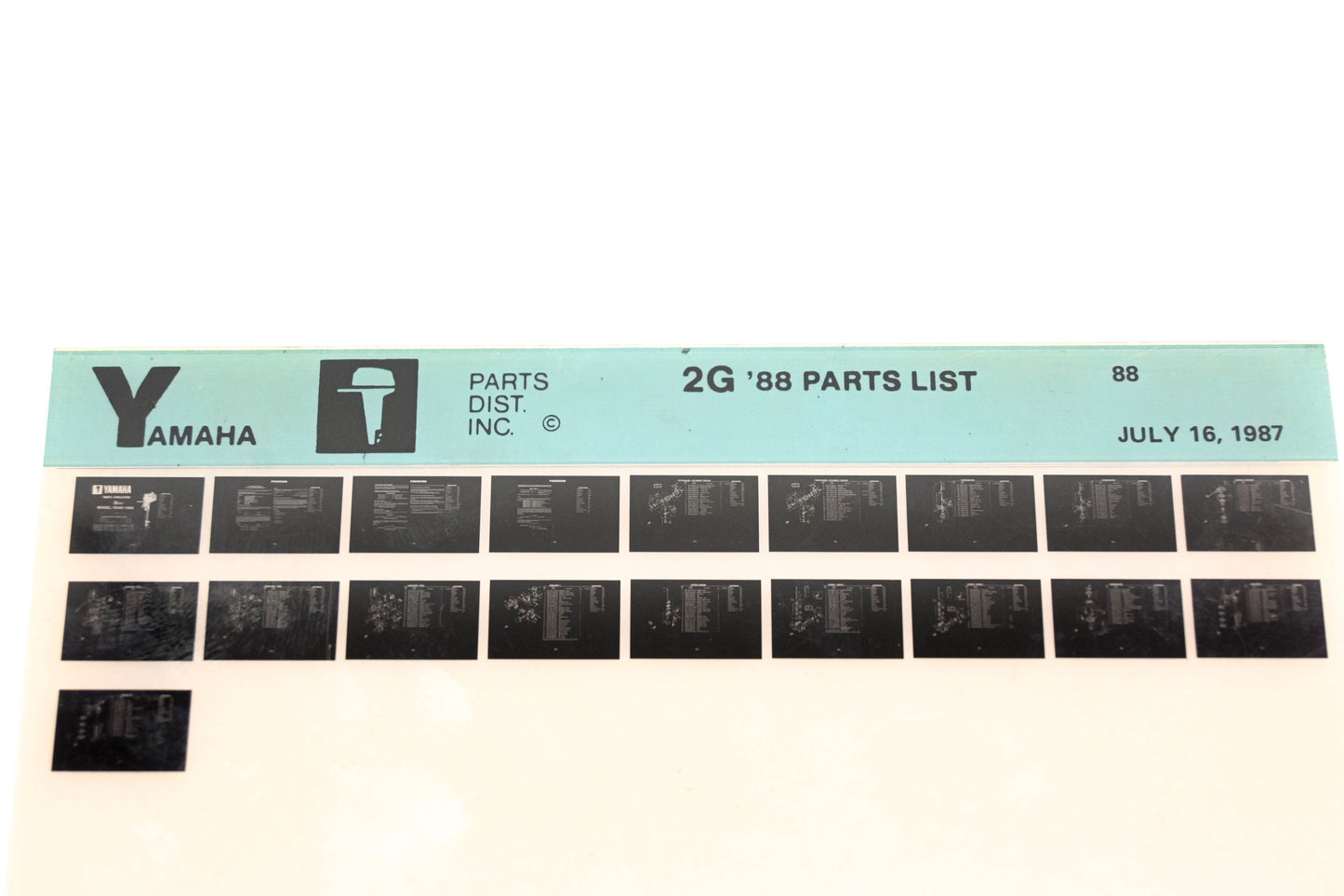 OEM Yamaha LB018-40 1988 2G Parts List Microfiche