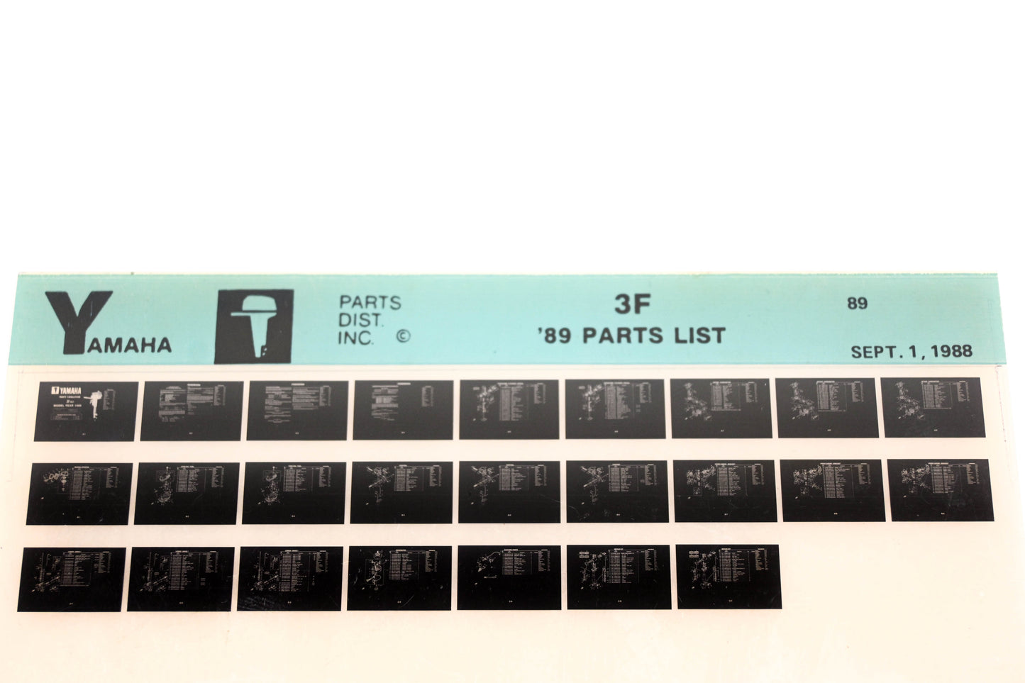 OEM Yamaha LB018-42 1989 3F Parts List Microfiche