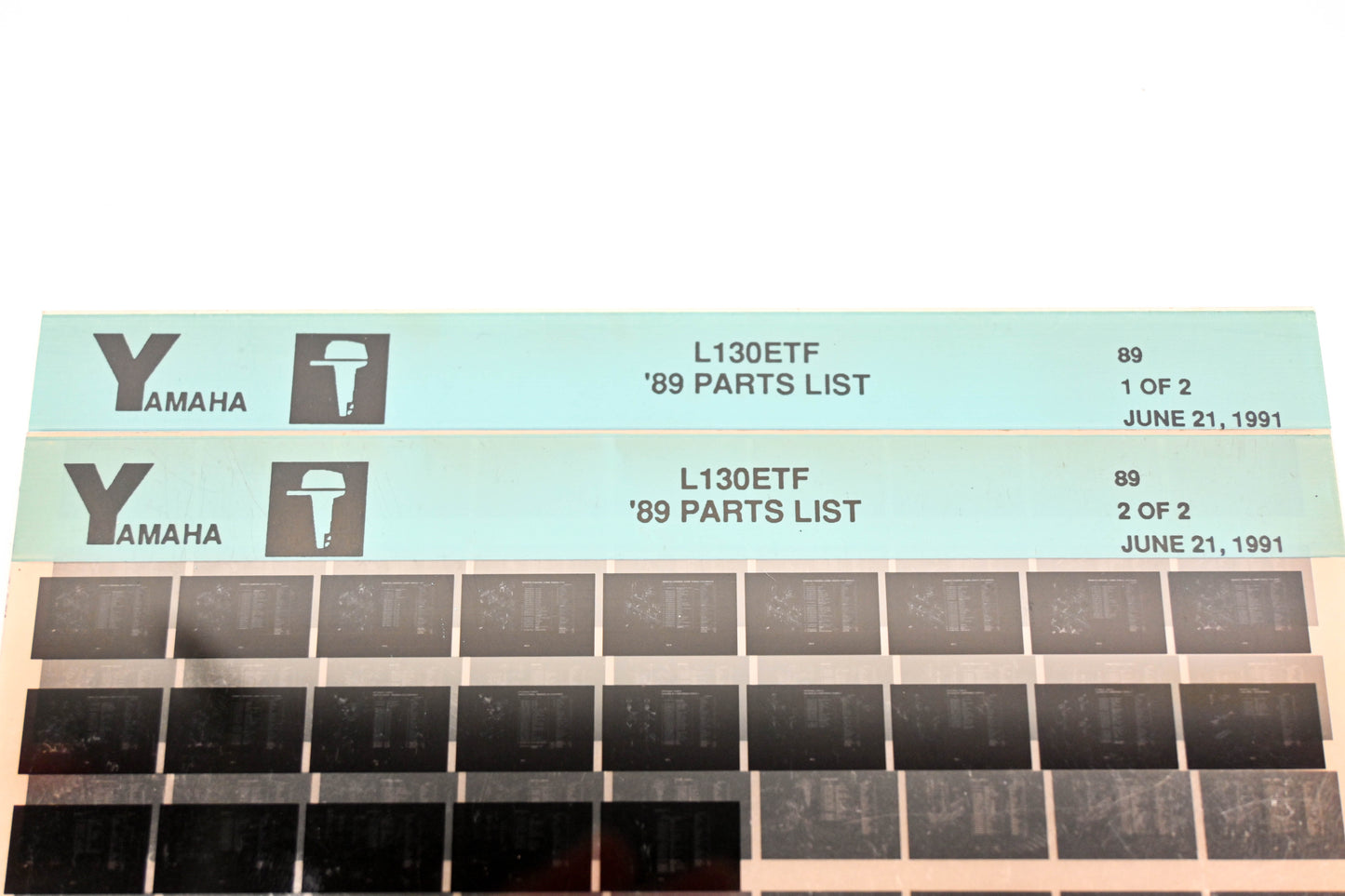 OEM Yamaha LB018-49 1989 L130ETF Parts List Microfiche Lot