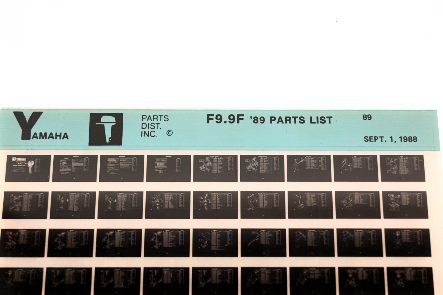 OEM Yamaha LB018-51 1989 F9.9F Parts List Microfiche