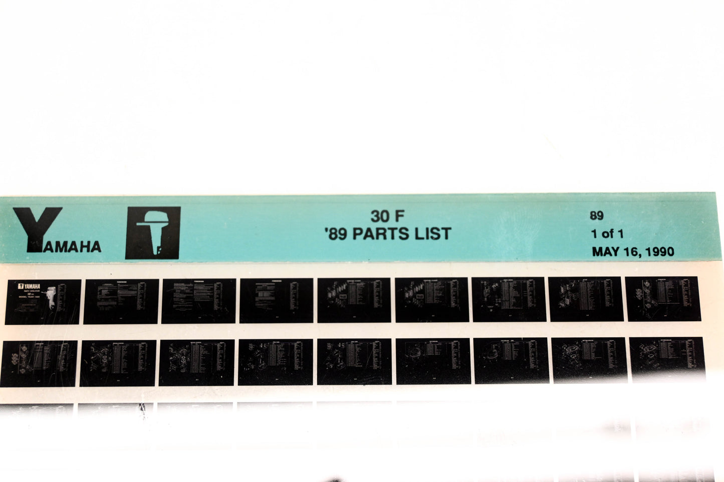 OEM Yamaha LB018-54 1989 30F Parts List Microfiche