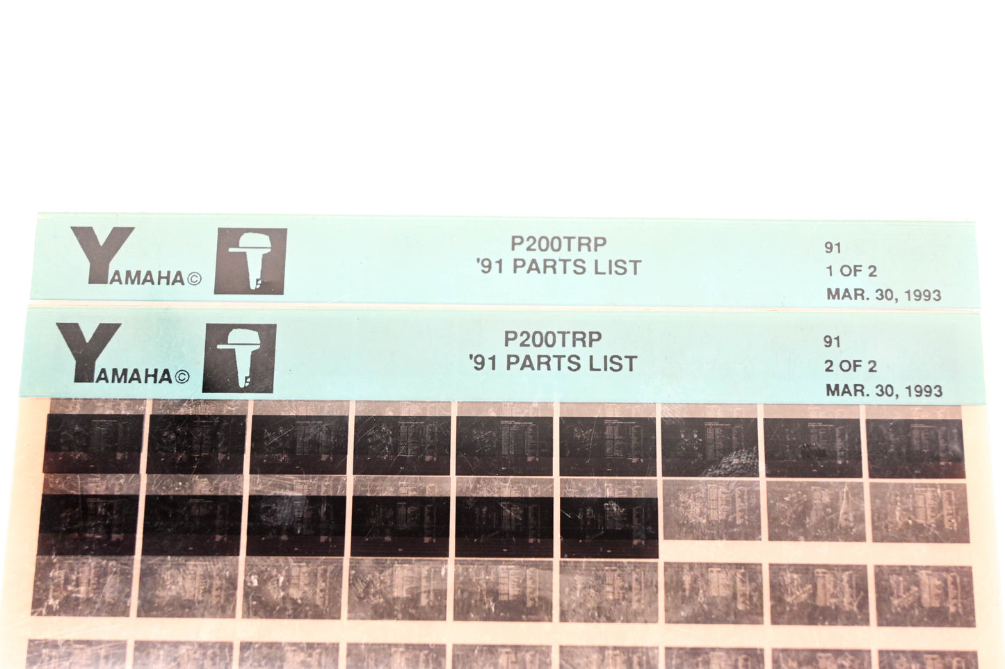 OEM Yamaha LB024-12 1991 P200TRP Parts List Microfiche Lot