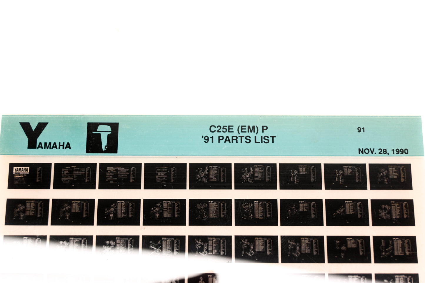 OEM Yamaha LB024-23 1991 C25E (EM) P Parts List Microfiche