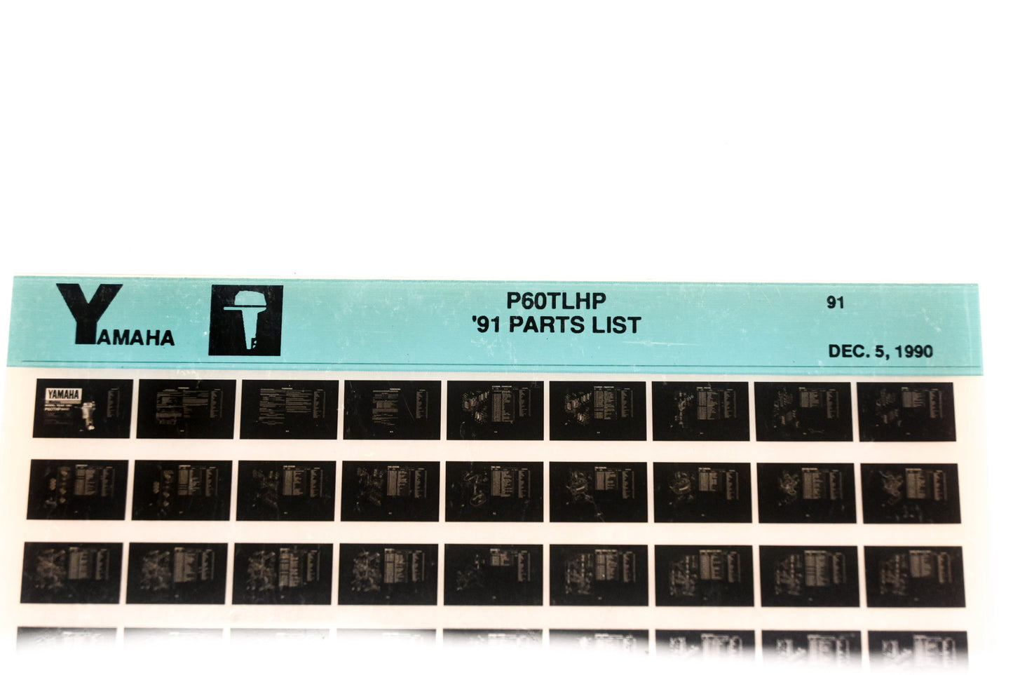 OEM Yamaha LB024-33 1991 P60TLHP Parts List Microfiche