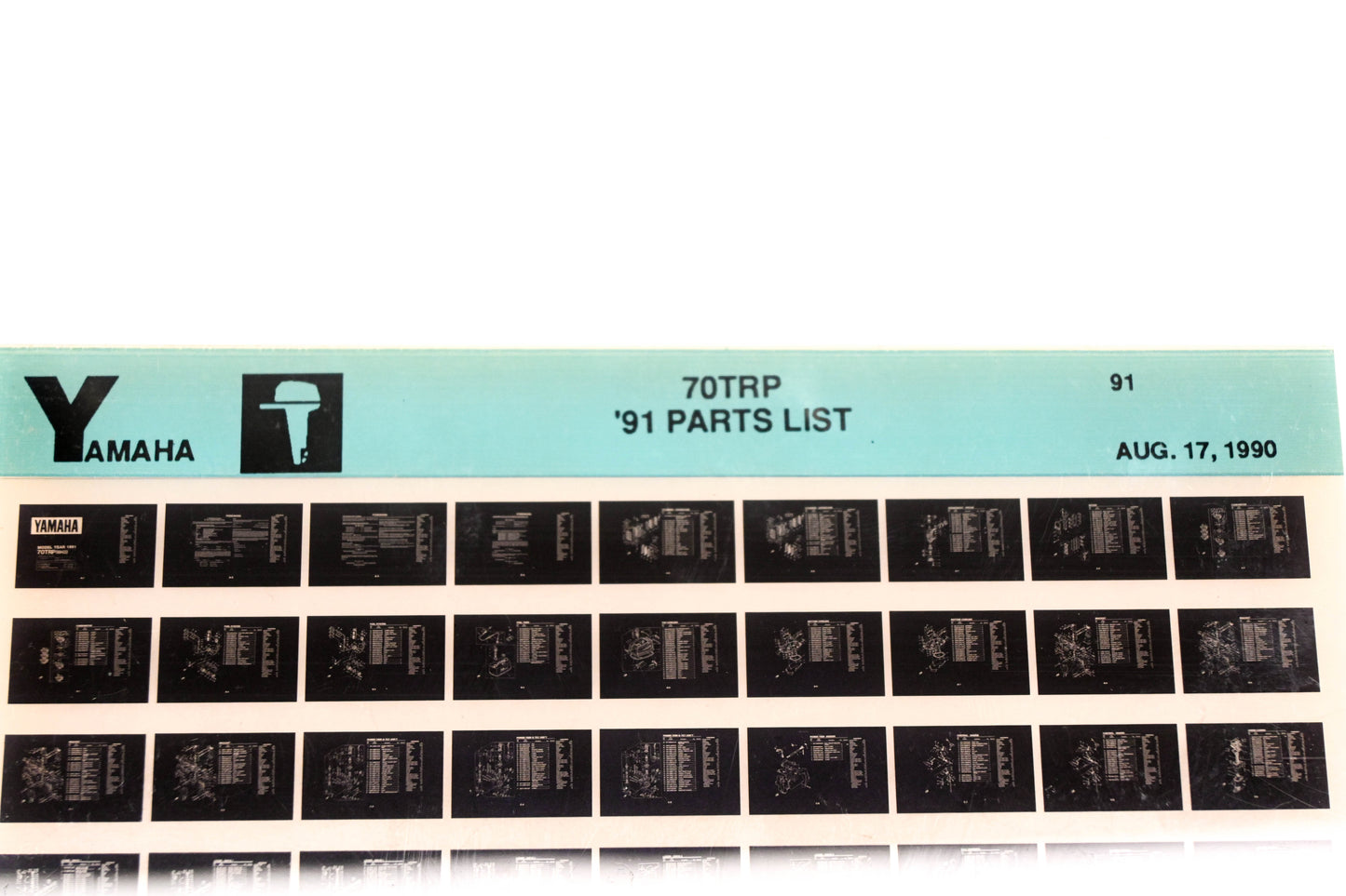 OEM Yamaha LB024-34 1991 70TRP Parts List Microfiche