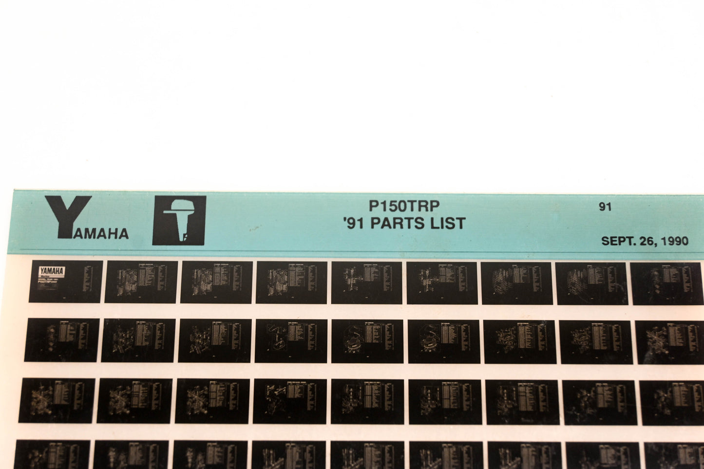 OEM Yamaha LB024-35 1991 P150TRP Parts List Microfiche