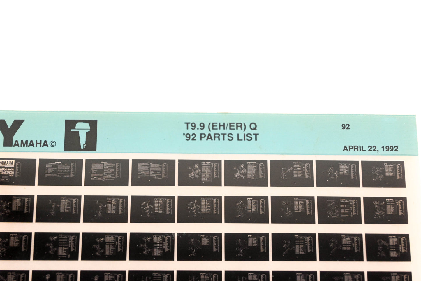 OEM Yamaha LB024-40 1992 T9.9(EH/ER)Q Parts List Microfiche