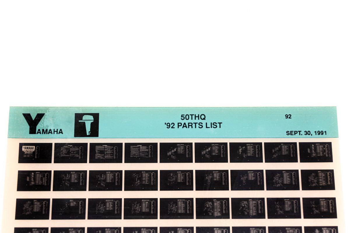 OEM Yamaha LB024-49 1992 50THQ Parts List Microfiche