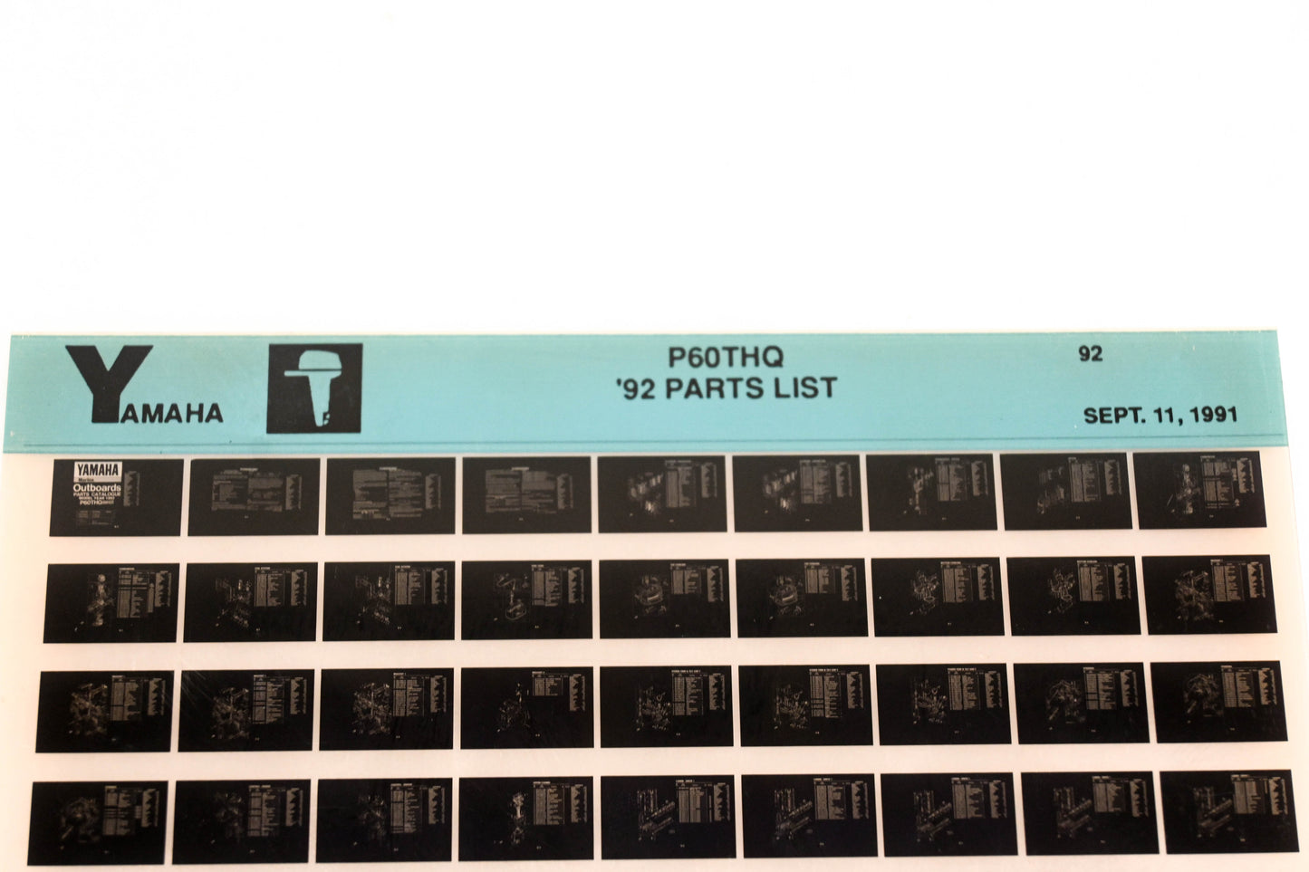 OEM Yamaha LB024-51 1992 P60THQ Parts List Microfiche