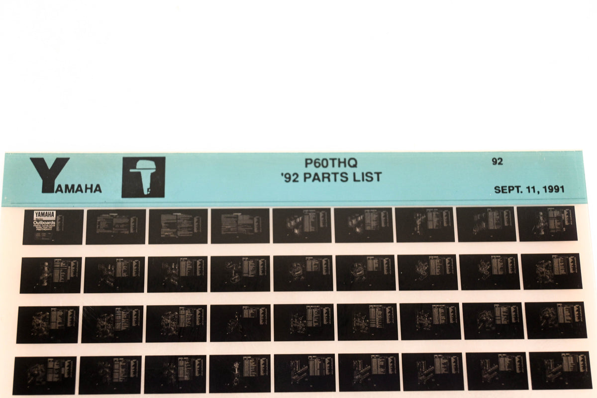 OEM Yamaha LB024-51 1992 P60THQ Parts List Microfiche