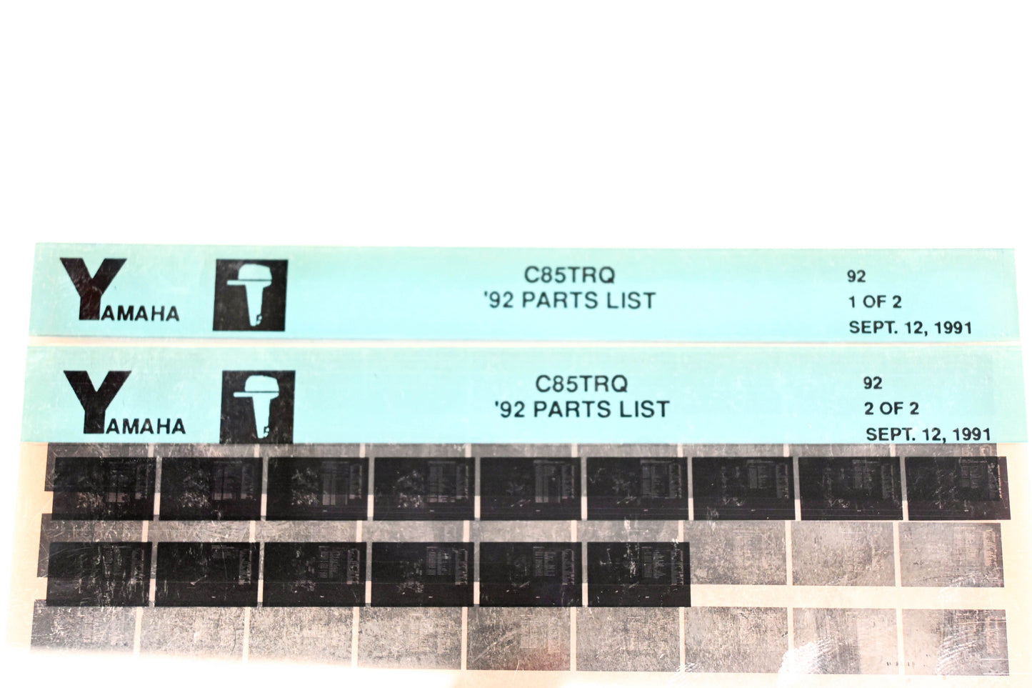 OEM Yamaha LB024-54 1992 C85TRQ Parts List Microfiche Lot