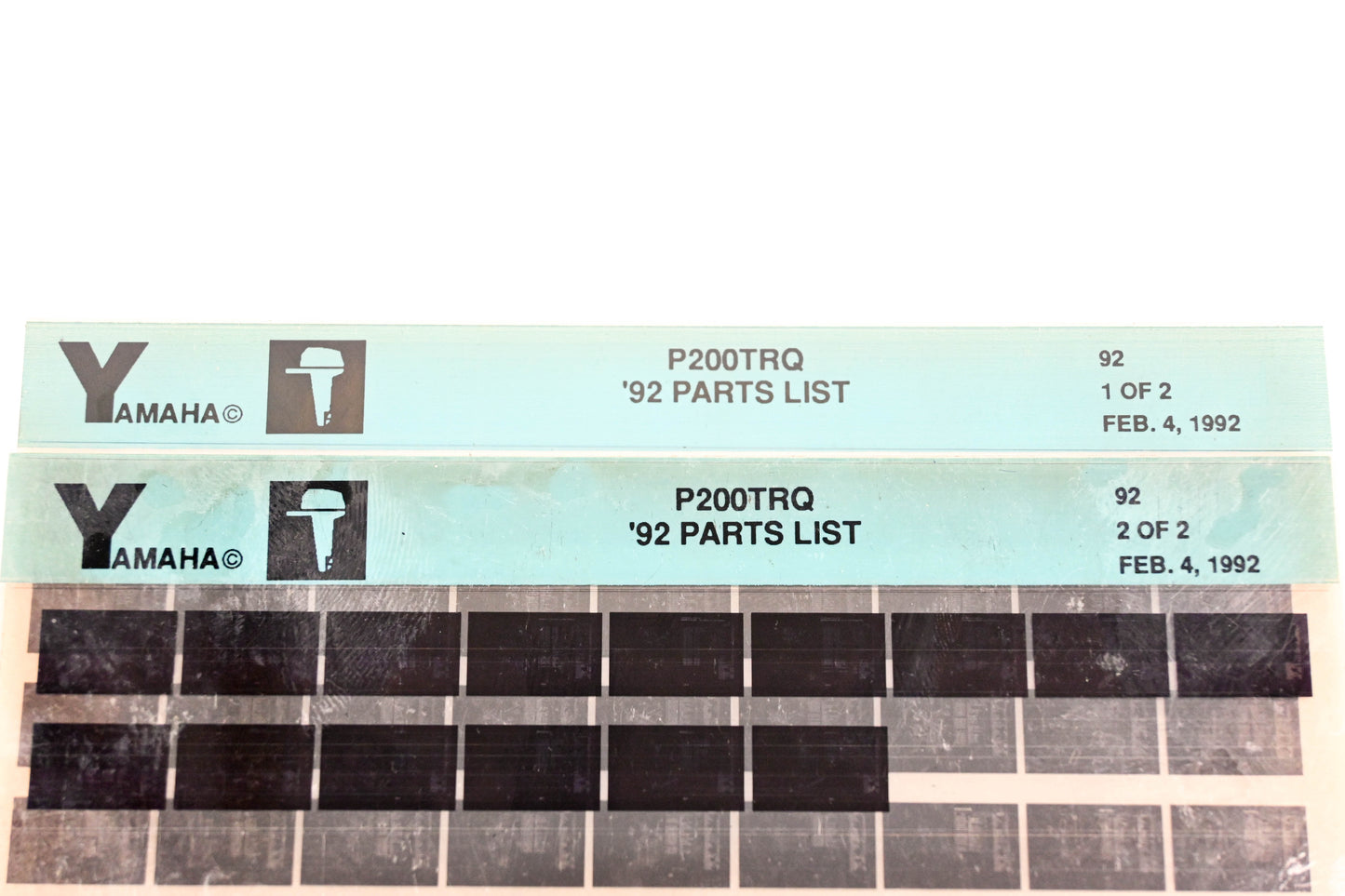 OEM Yamaha LB024-62 1992 P200TRQ Parts List Microfiche Lot