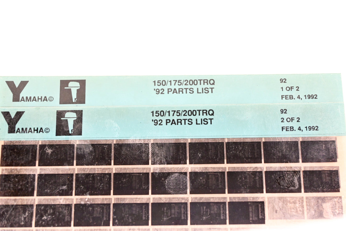 OEM Yamaha YN005-18 1992 150/175/200TRQ Parts List Microfiche Lot