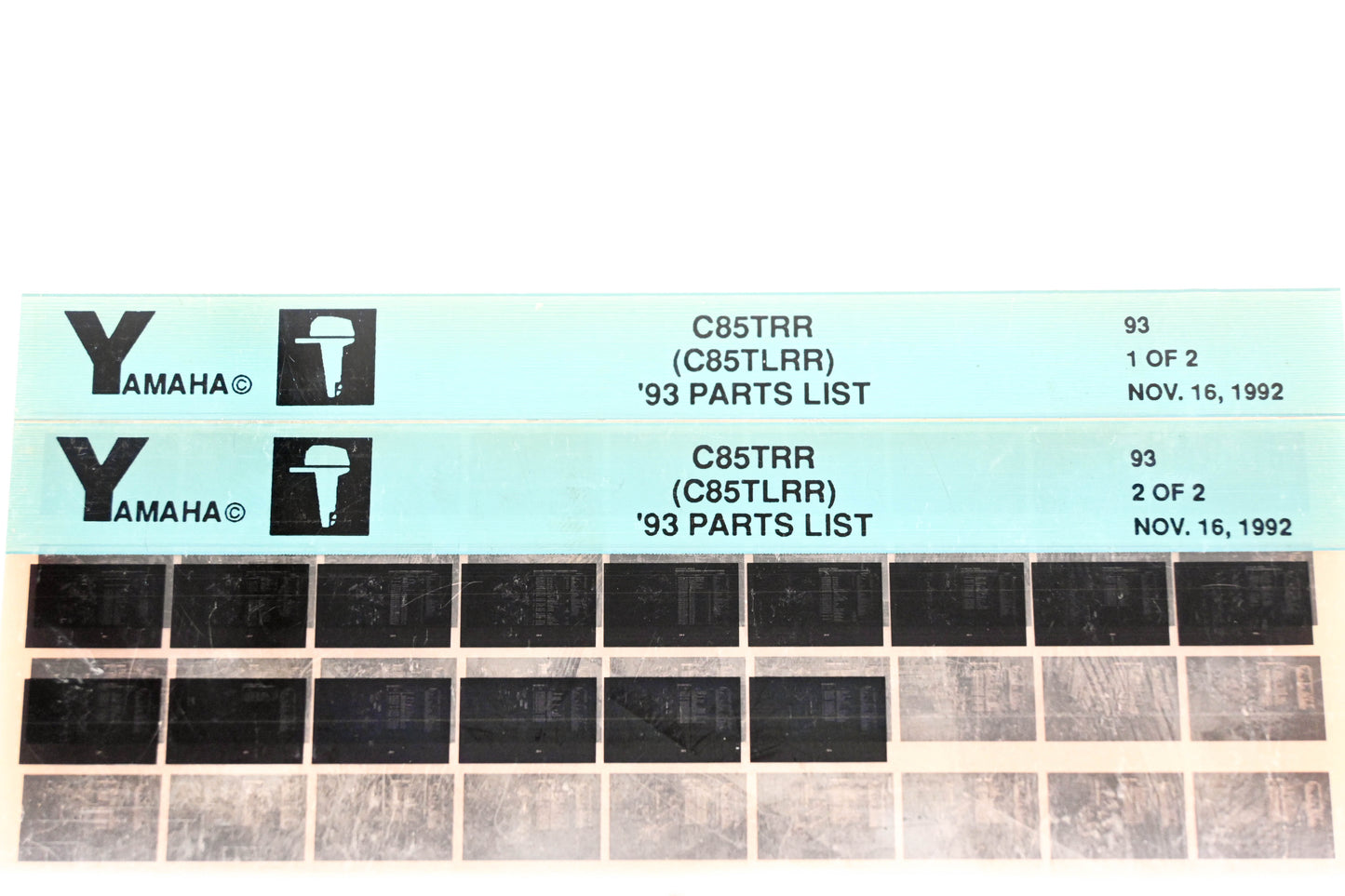 OEM Yamaha YN005-24 1993 C85TRR (CTLRR) Parts List Microfiche Lot
