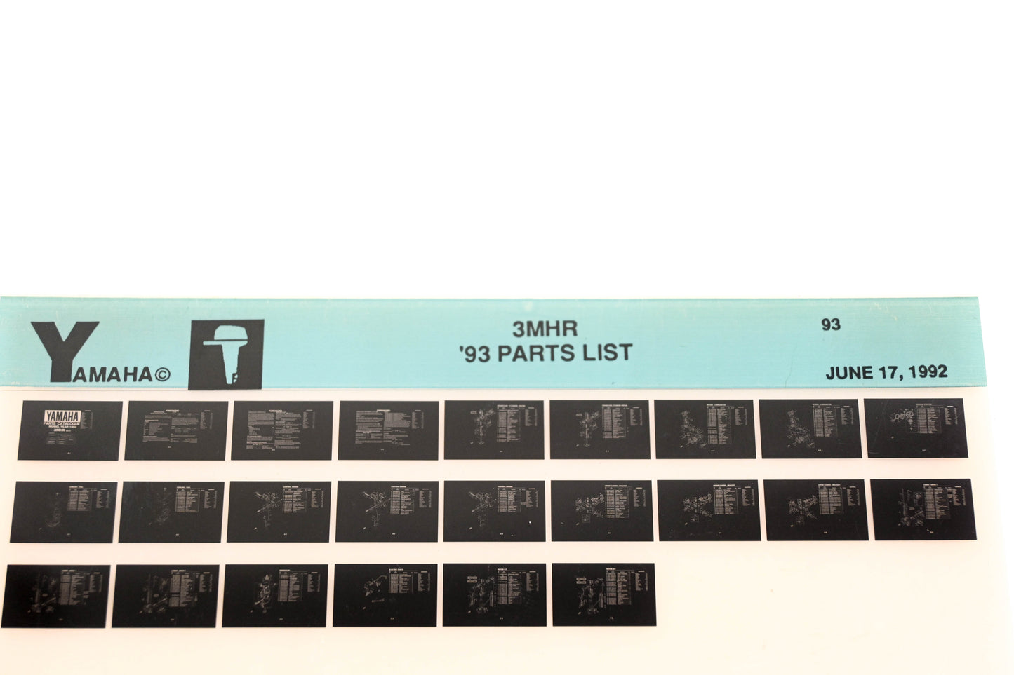 OEM Yamaha YN005-28 1993 3MHR Parts List Microfiche