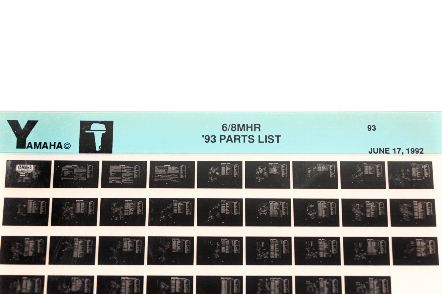 OEM Yamaha YN005-29 1993 6/8MHR Parts List Microfiche
