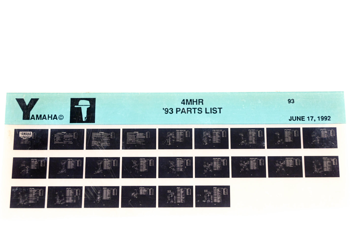 OEM Yamaha YN005-30 1993 4MHR Parts List Microfiche