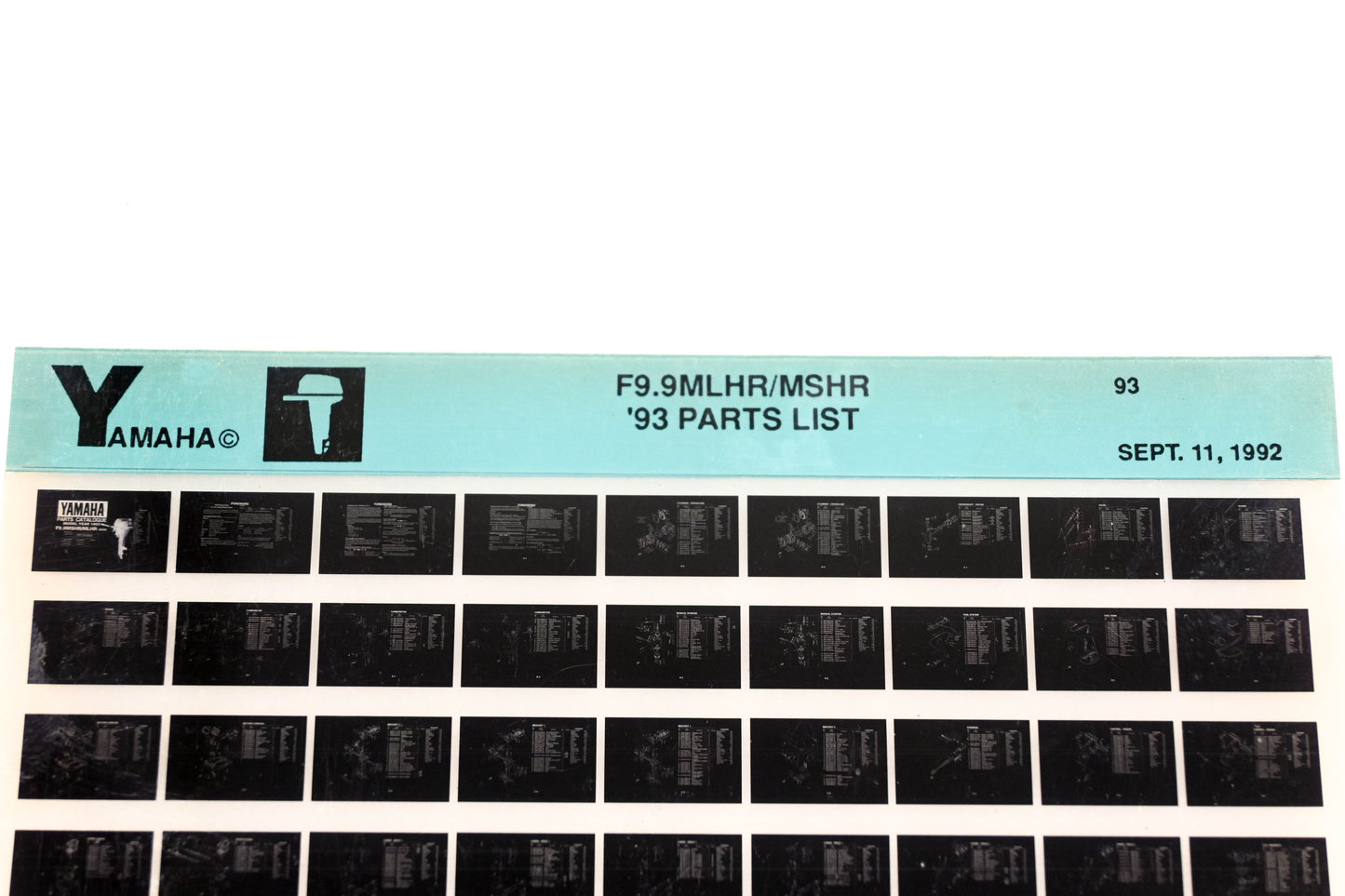 OEM Yamaha YN005-32 1993 F9.9MLHR/MSHR Parts List Microfiche