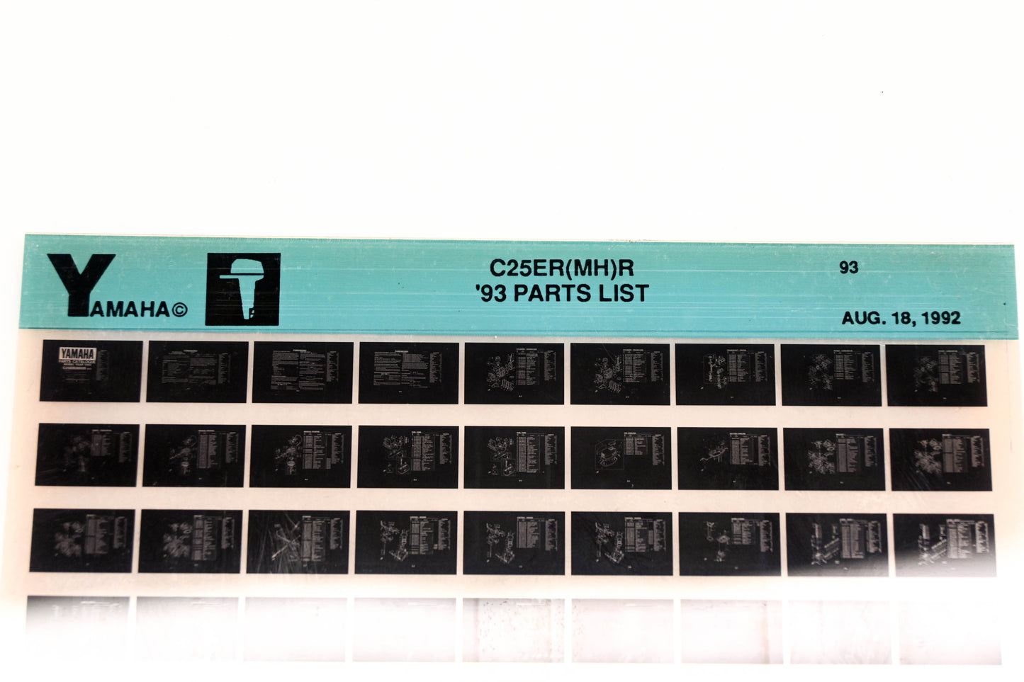 OEM Yamaha YN005-35 1993 C25ER(MH)R Parts List Microfiche