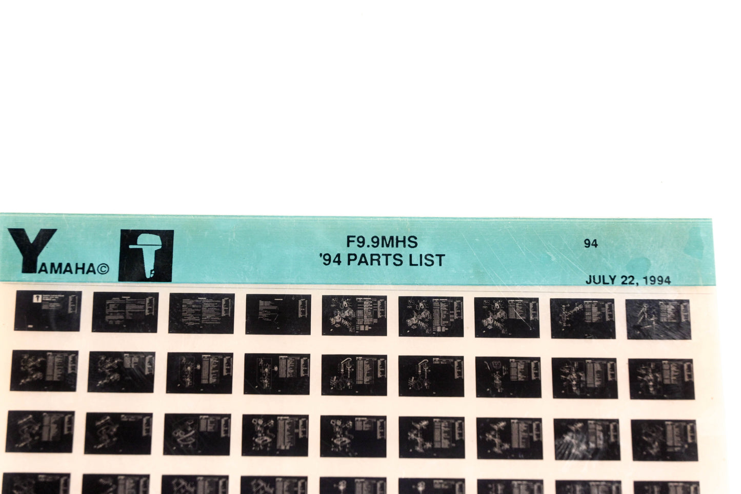 OEM Yamaha YN005-66 1994 F9.9MHS Parts List Microfiche