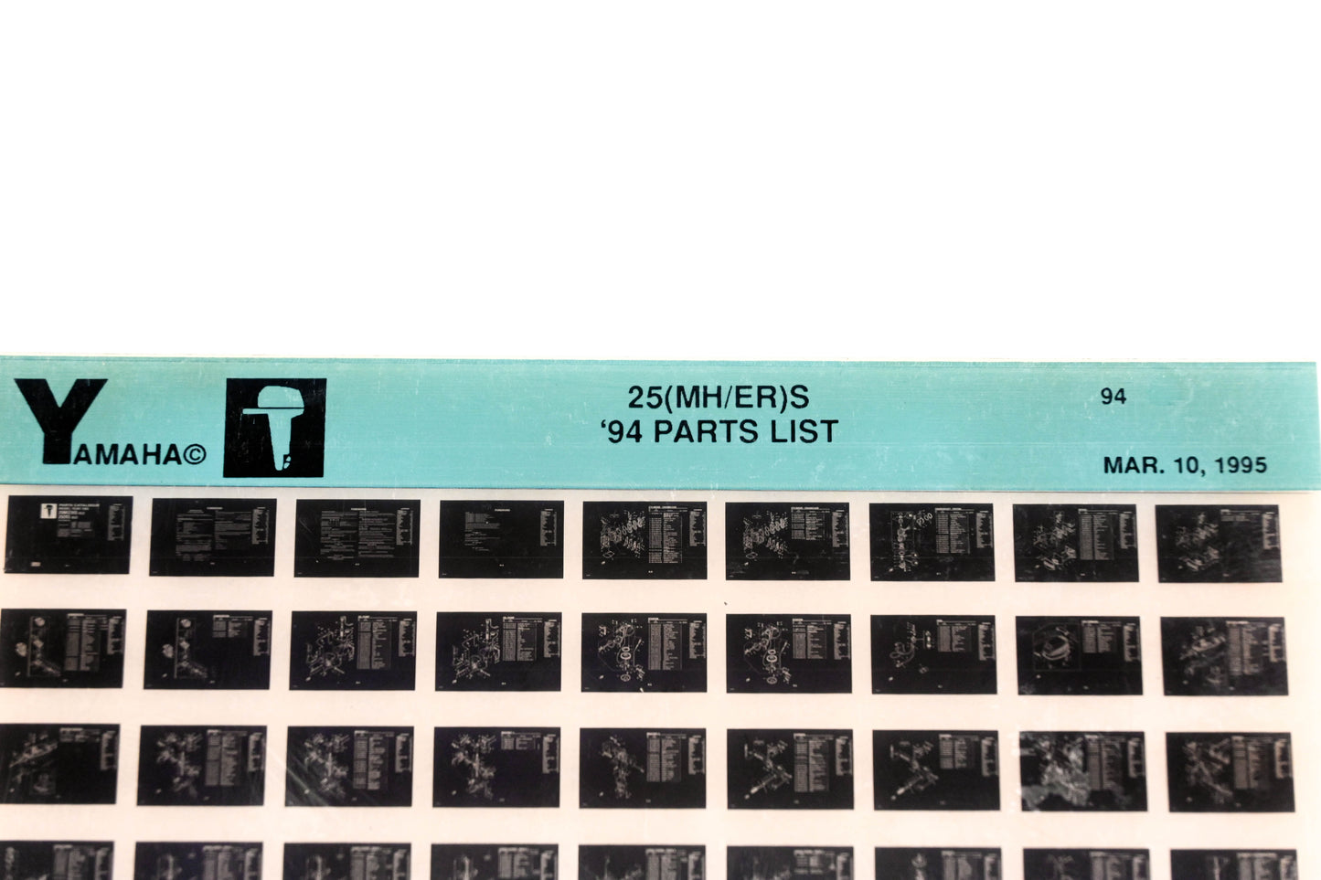 OEM Yamaha YN005-68 1994 25(MH/ER)S Parts List Microfiche