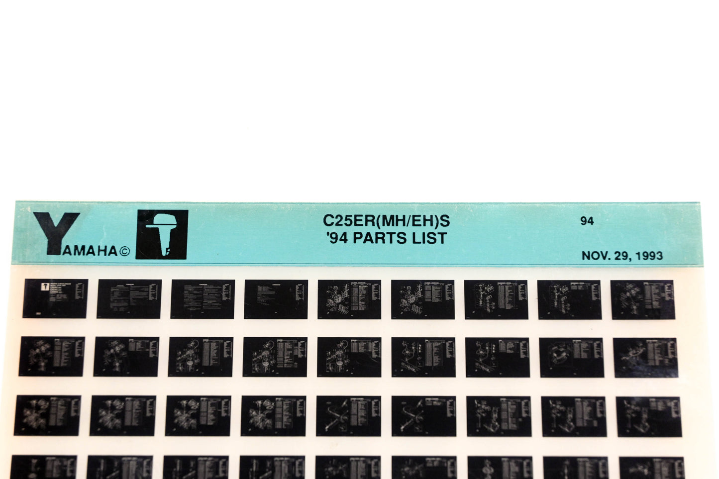 OEM Yamaha YN005-69 1994 C25ER(MH/EH)S Parts List Microfiche