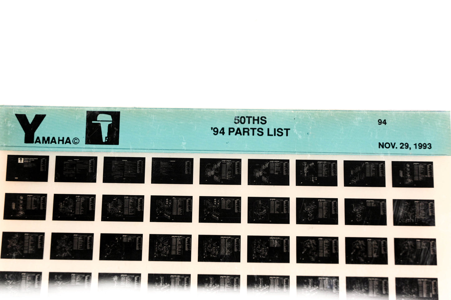OEM Yamaha YN005-72 1994 50THS Parts List Microfiche