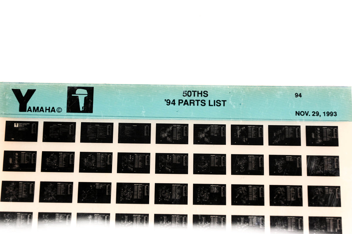 OEM Yamaha YN005-72 1994 50THS Parts List Microfiche