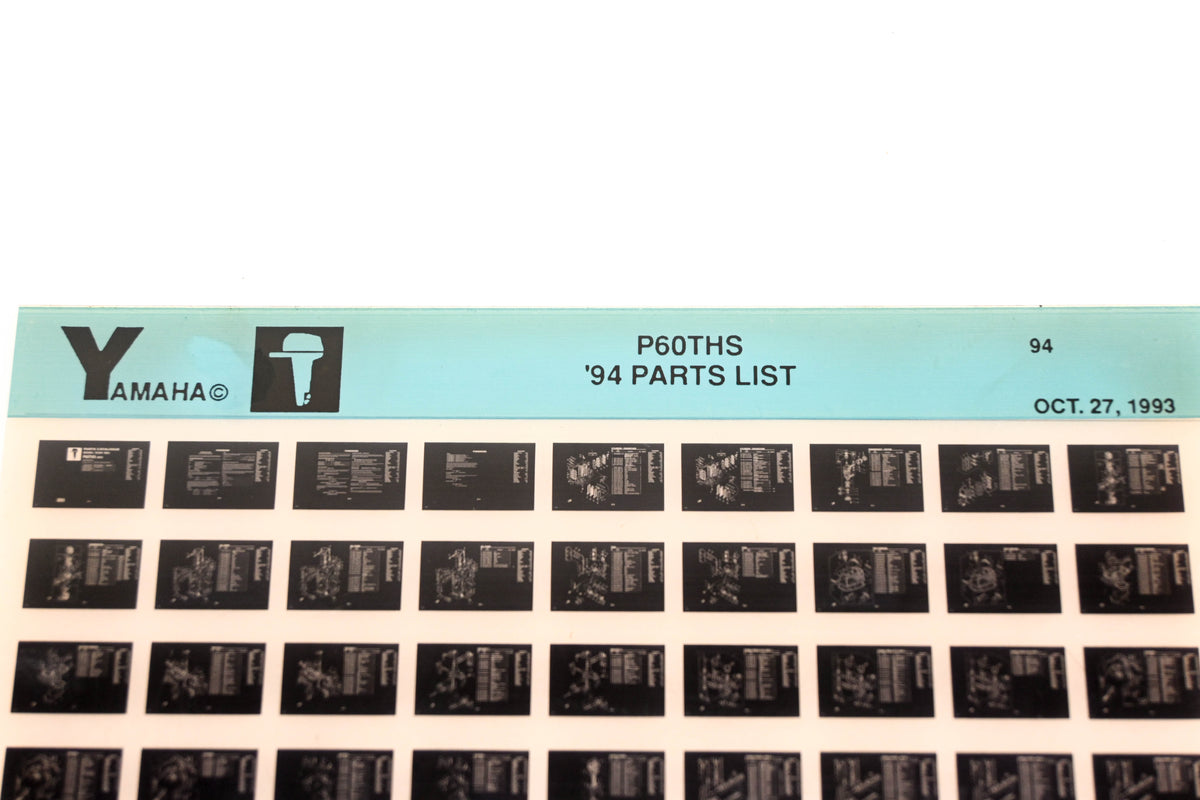 OEM Yamaha YN005-75 1994 P60THS Parts List Microfiche